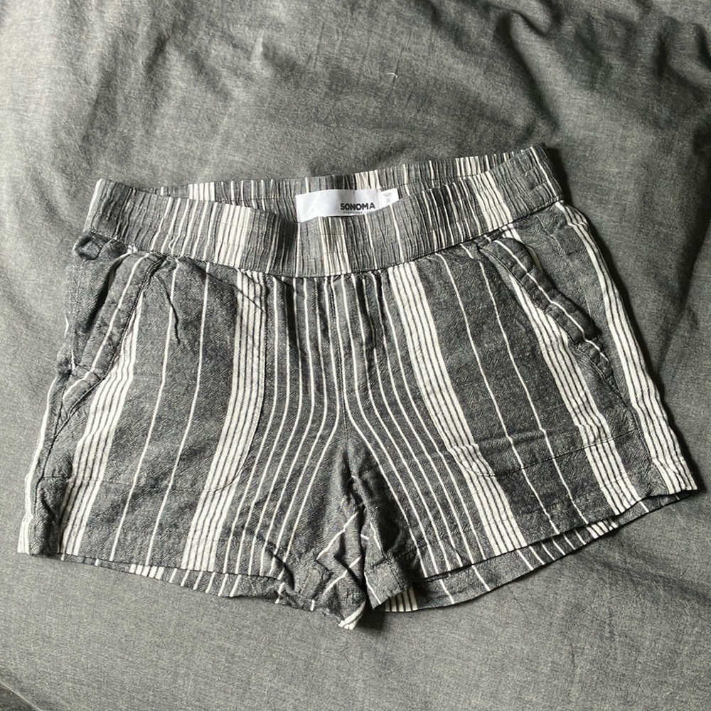 Sonoma Women's Charcoal Striped Shorts
